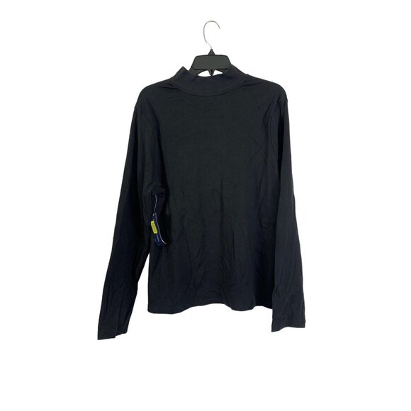 Westbound Women Black Mock Neck Long Sleeve Top - Picture 2 of 5